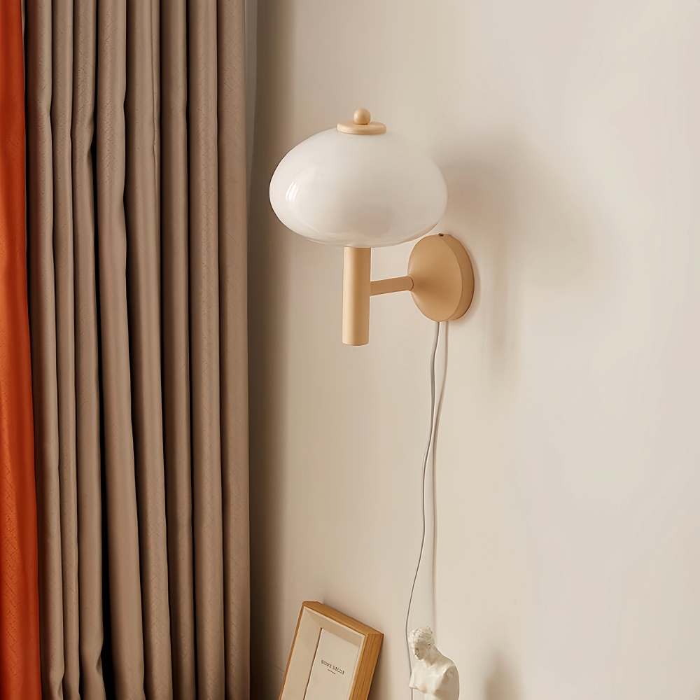 Nordic Retro Mushroom Glass Wall Lamp