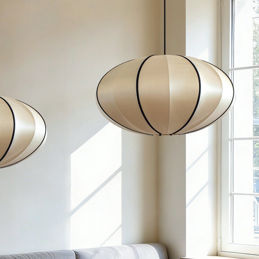 Satin Chandelier Japanese Medieval Vintage Pendant Lamps Set