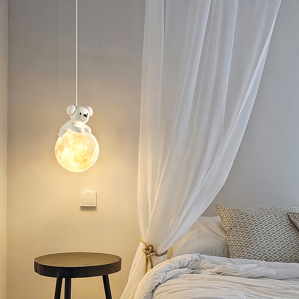Modern Creative Cream Style Panda Koala Pendant Light