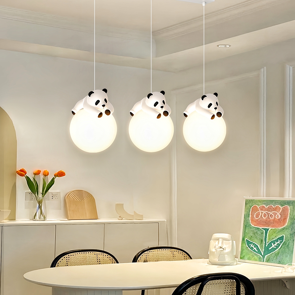 Modern Creative Cream Style Panda Koala Pendant Light