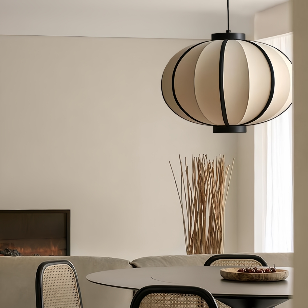 Japanese Wabi-sabi Fabric Chandelier Creative Dining Room Lantern Pendant Light