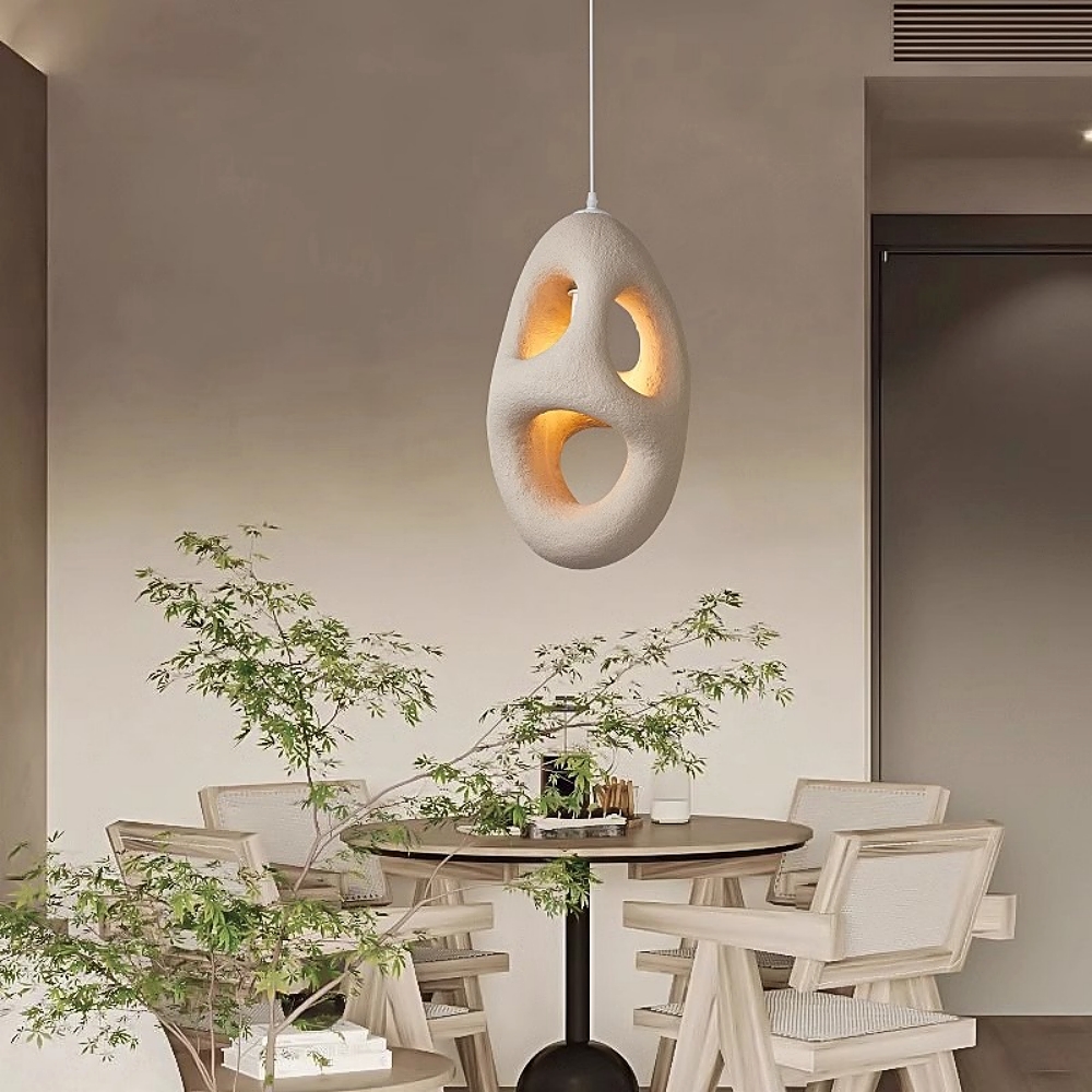 Japanese Wabi Sabi Style Art Cream Retro Dinning Room Chandelier