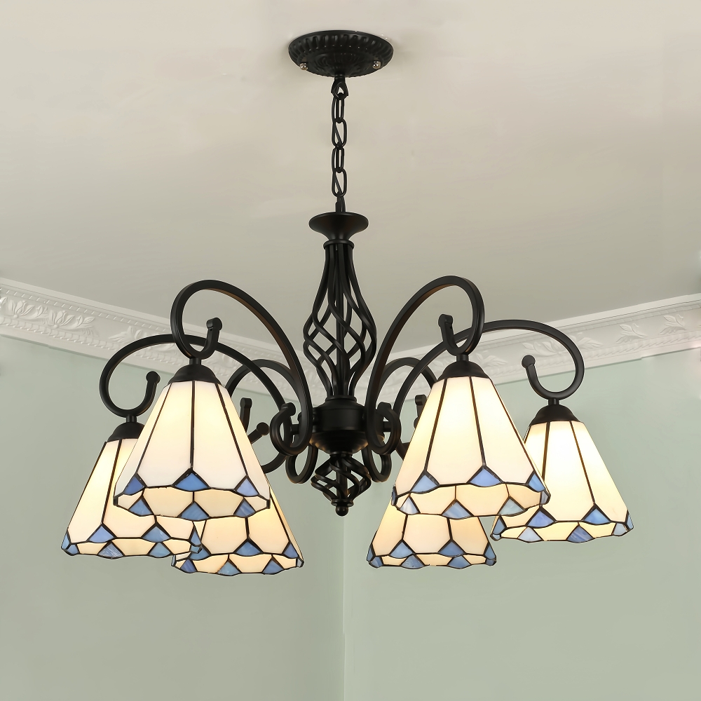 Mediterranean Style European Colored Glass Chandelier