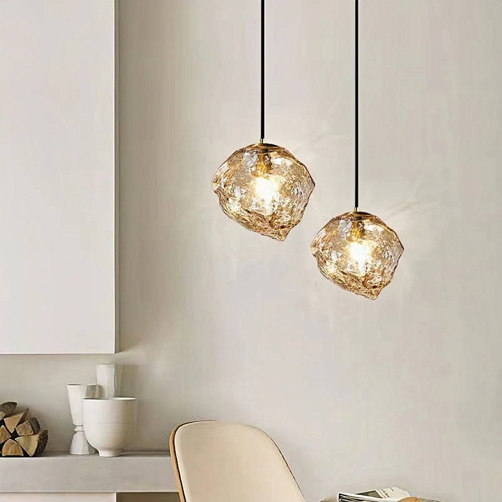 Modern Minimalist Art Ice Glass Pendant Light Creative Entrance Bar Counter Pendant Light