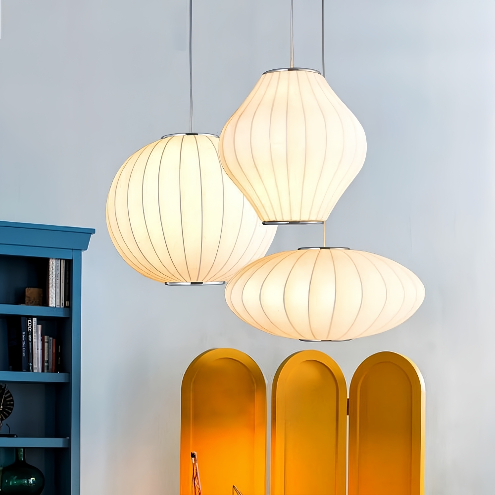 Nordic Italian Chandelier Restaurant Elastic Fabric Pendant Lamp Living Room Staircase Lights