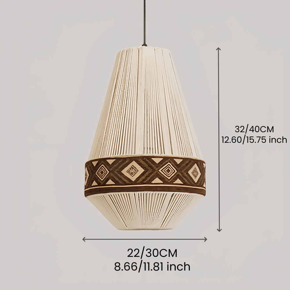 Bohemian Retro Style Hemp Rope Fabric Woven Pendant Light Bedroom
