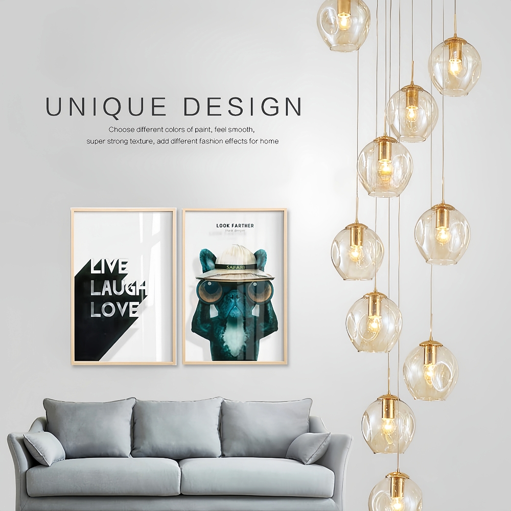 Nordic Modern Minimalist Staircase Duplex Villa Glass Meteor Pendant Light