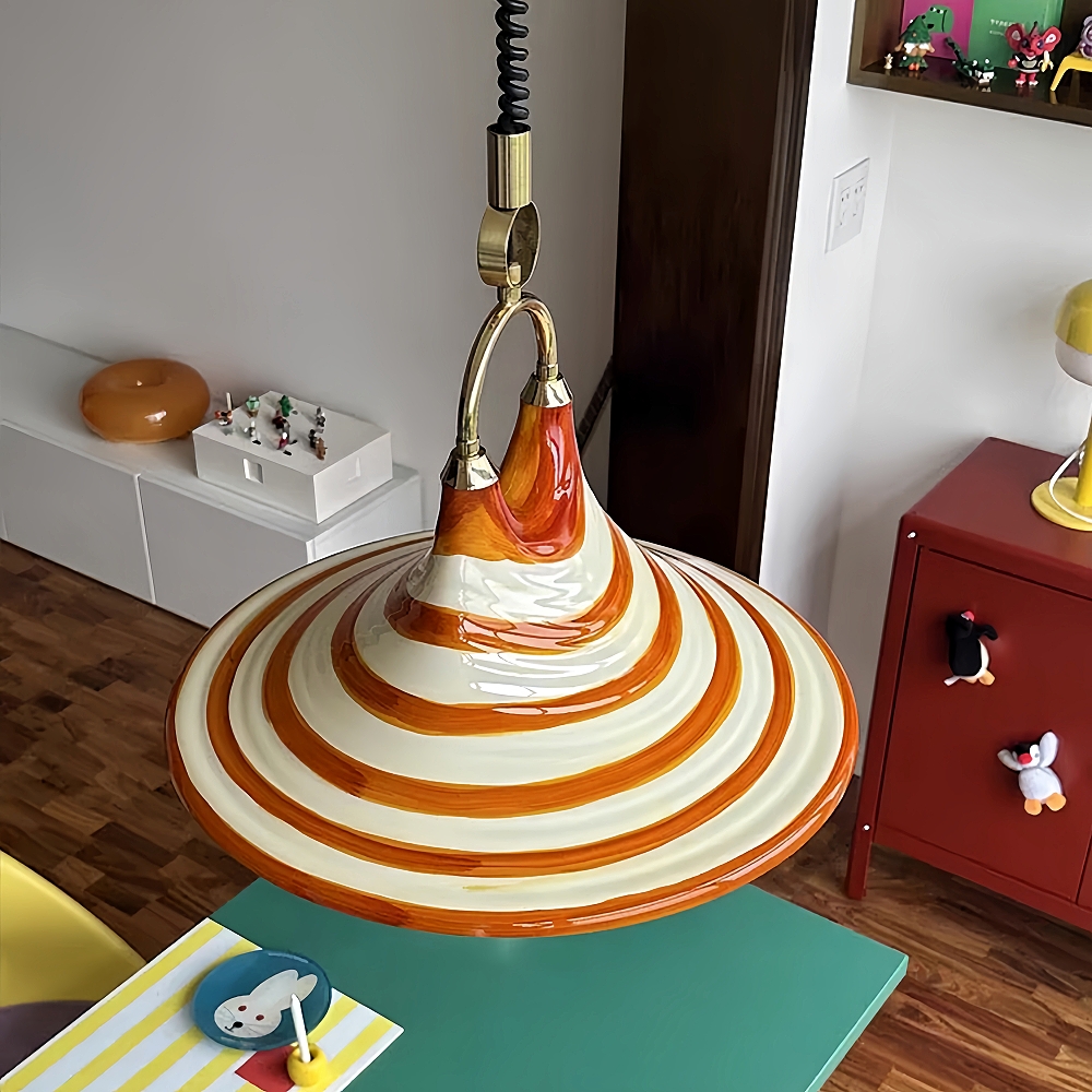  Nordic Painted Horn Pendant Light Adjustable Creative Personalized Artistic Retro Chandelier