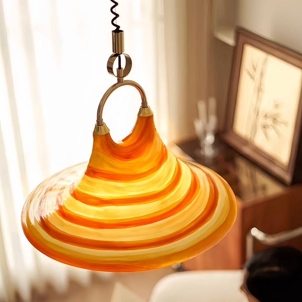  Nordic Painted Horn Pendant Light Adjustable Creative Personalized Artistic Retro Chandelier
