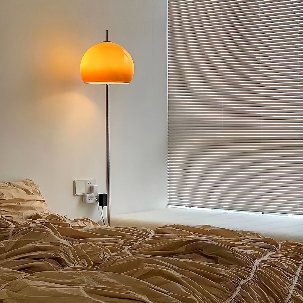 Bauhaus Glass Floor Lamp Mushroom Shape Medieval Living Room Retro Light