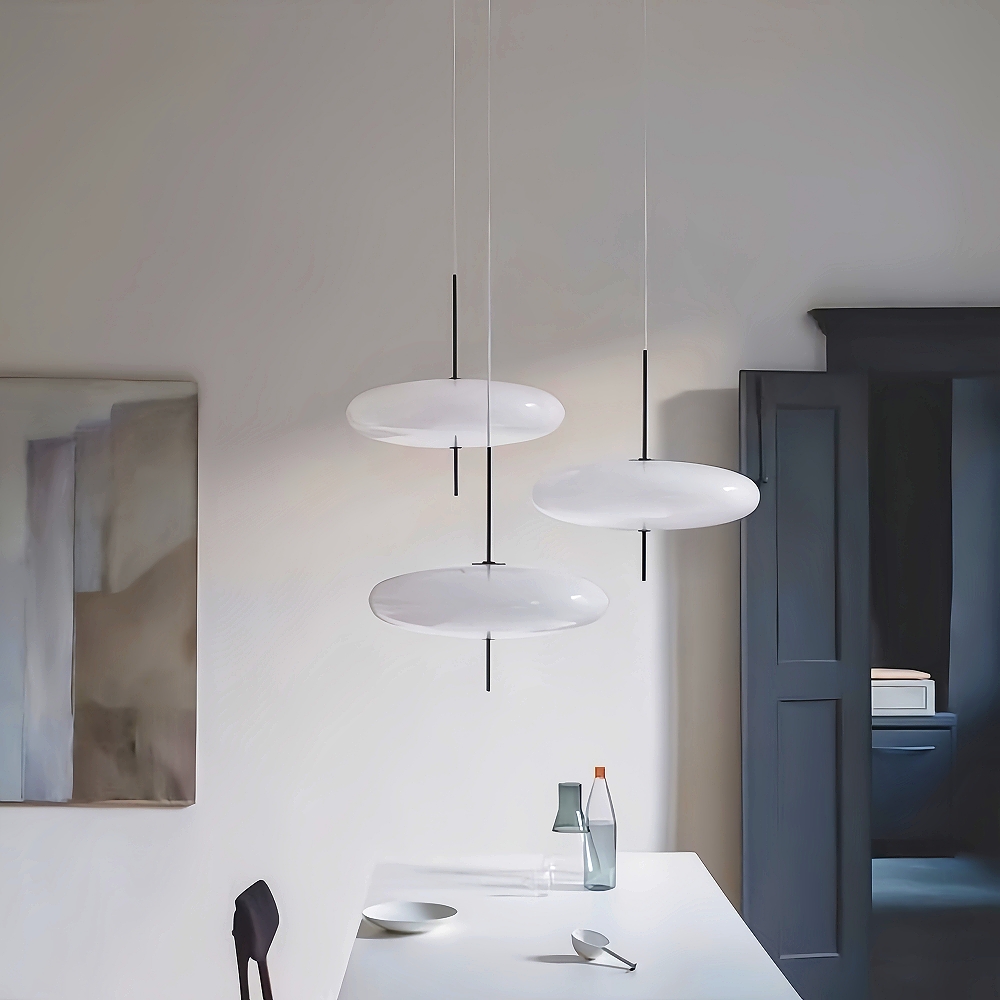 Danish Designer Acrylic Pendant Light Nordic modern Milk White Chandelier