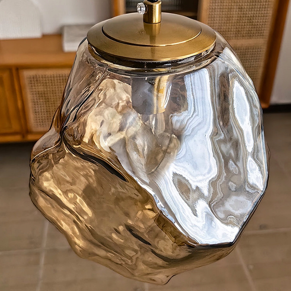 Modern Minimalist Art Ice Glass Pendant Light Creative Entrance Bar Counter Pendant Light