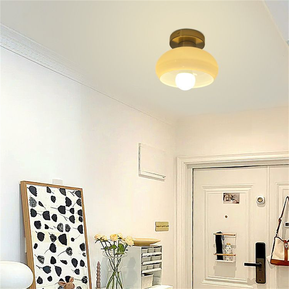 French Medieval Minimalist Bedroom Egg Tart Shaped Ceiling Light