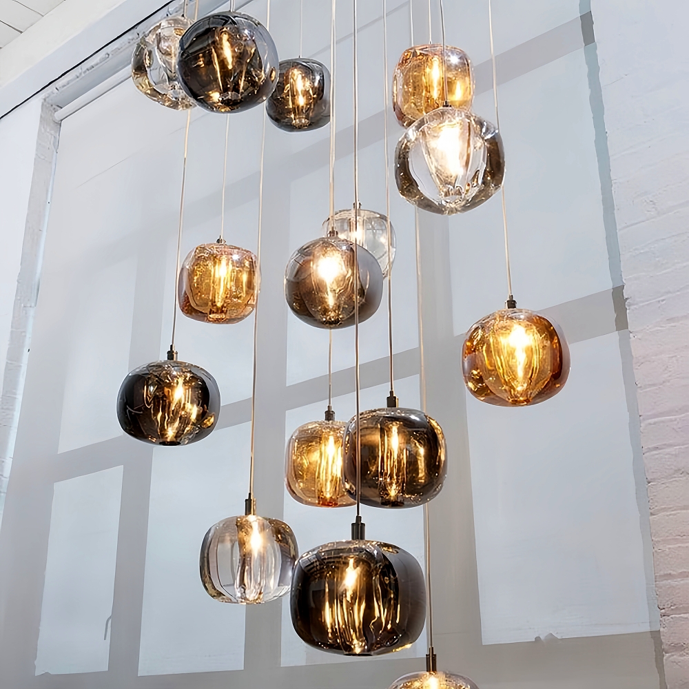 Nordic Modern Art Crystal Apple Shaped Bar Counter Kitchen Pendant Light