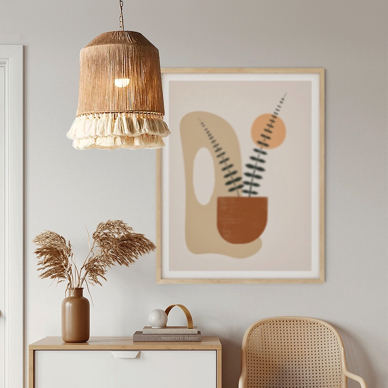  Bohemian Retro Hemp Rope Tassel Pendant Light Creative Bedroom Master Light