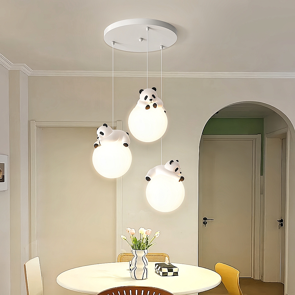Modern Creative Cream Style Panda Koala Pendant Light