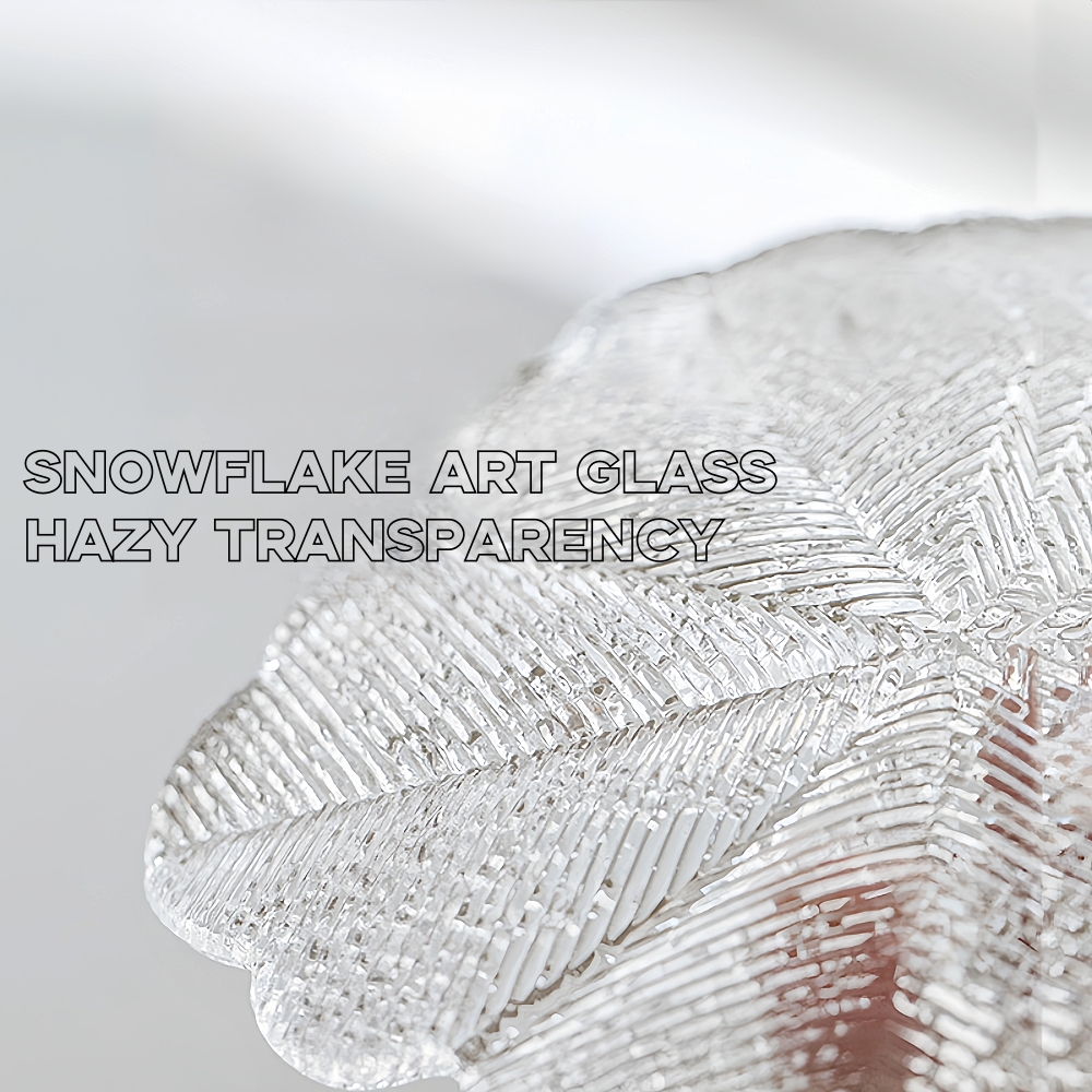 Modern French Snowflake Creative Glass Chandelier Living Room Bedroom Lighting Fixtures