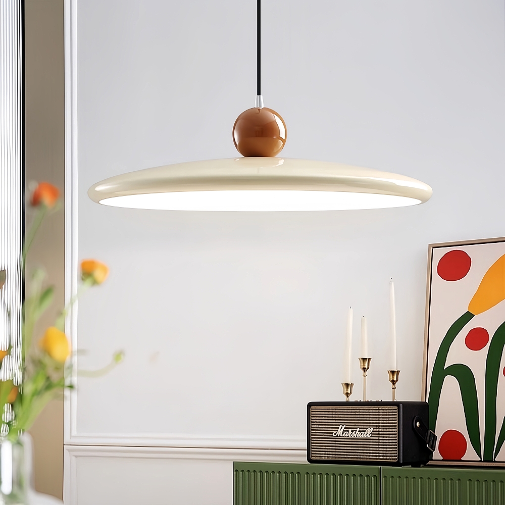 Vintage Cream Style Flying Saucer Pendant Light Bar Dining Room Wrought Iron Lighting Fixtures