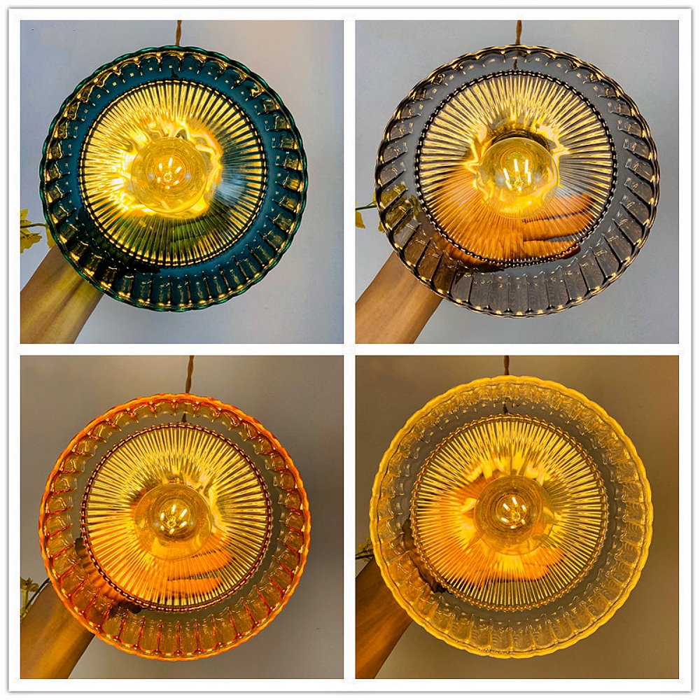 Nordic Retro Brass Glass Chandelier Creative Coffee Shop Bedroom Lighting