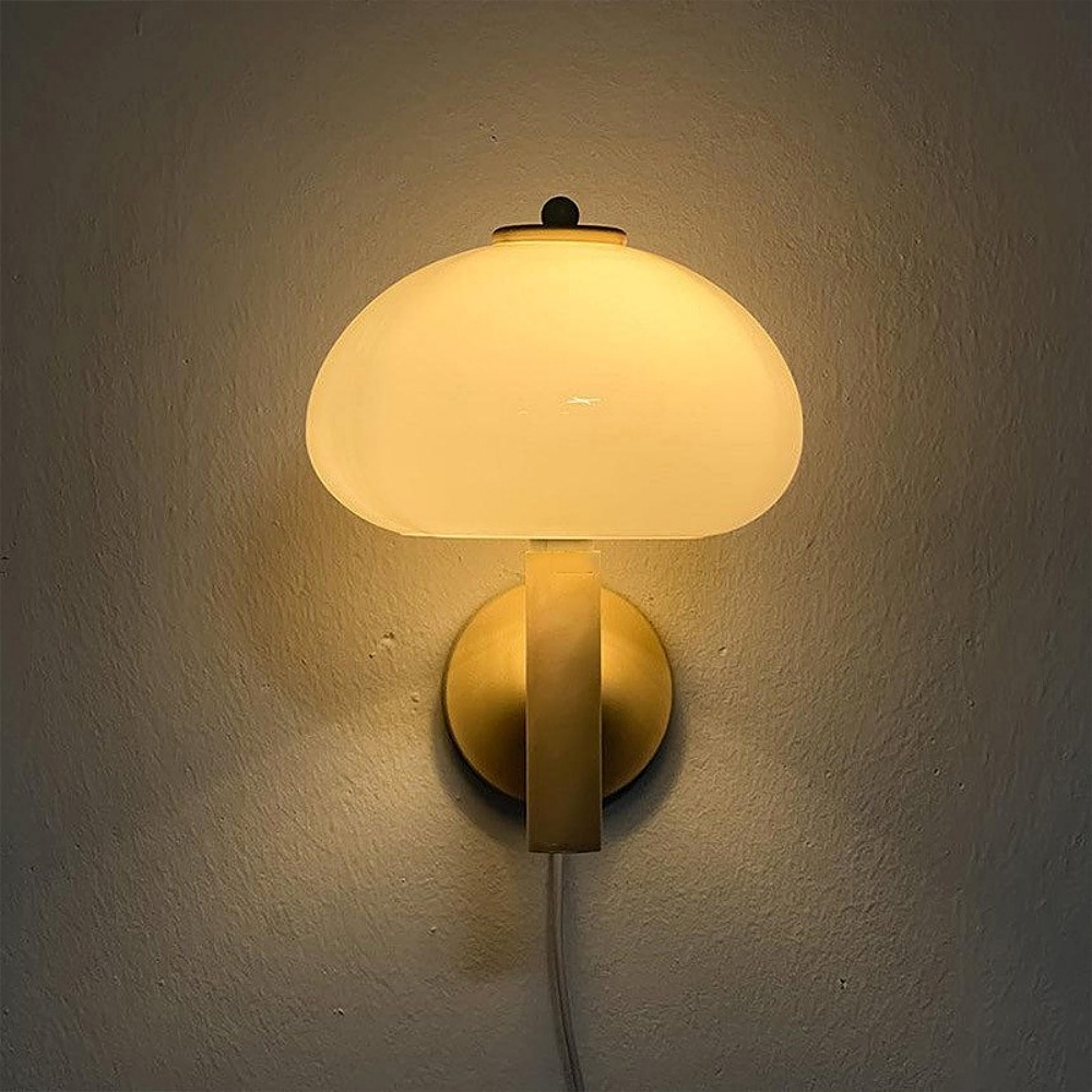 Nordic Retro Mushroom Glass Wall Lamp