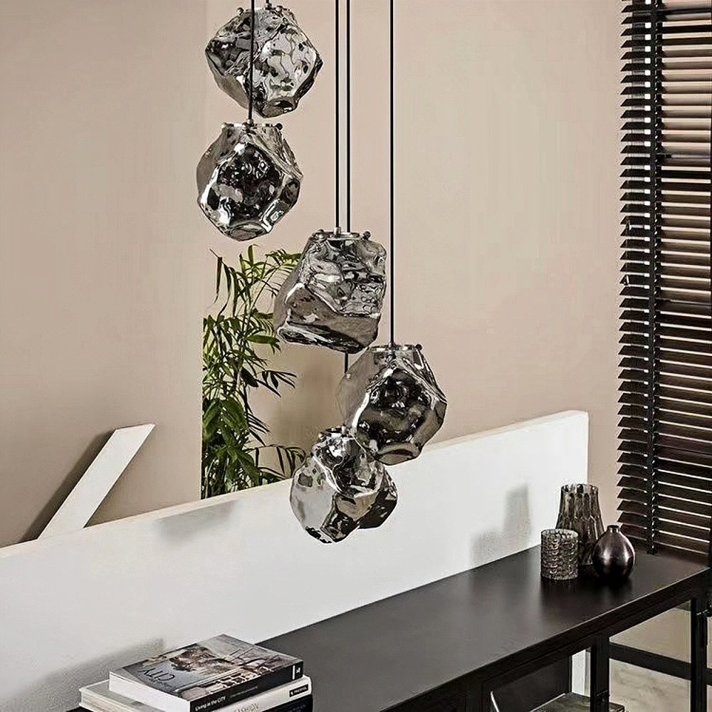 Modern Minimalist Art Ice Glass Pendant Light Creative Entrance Bar Counter Pendant Light