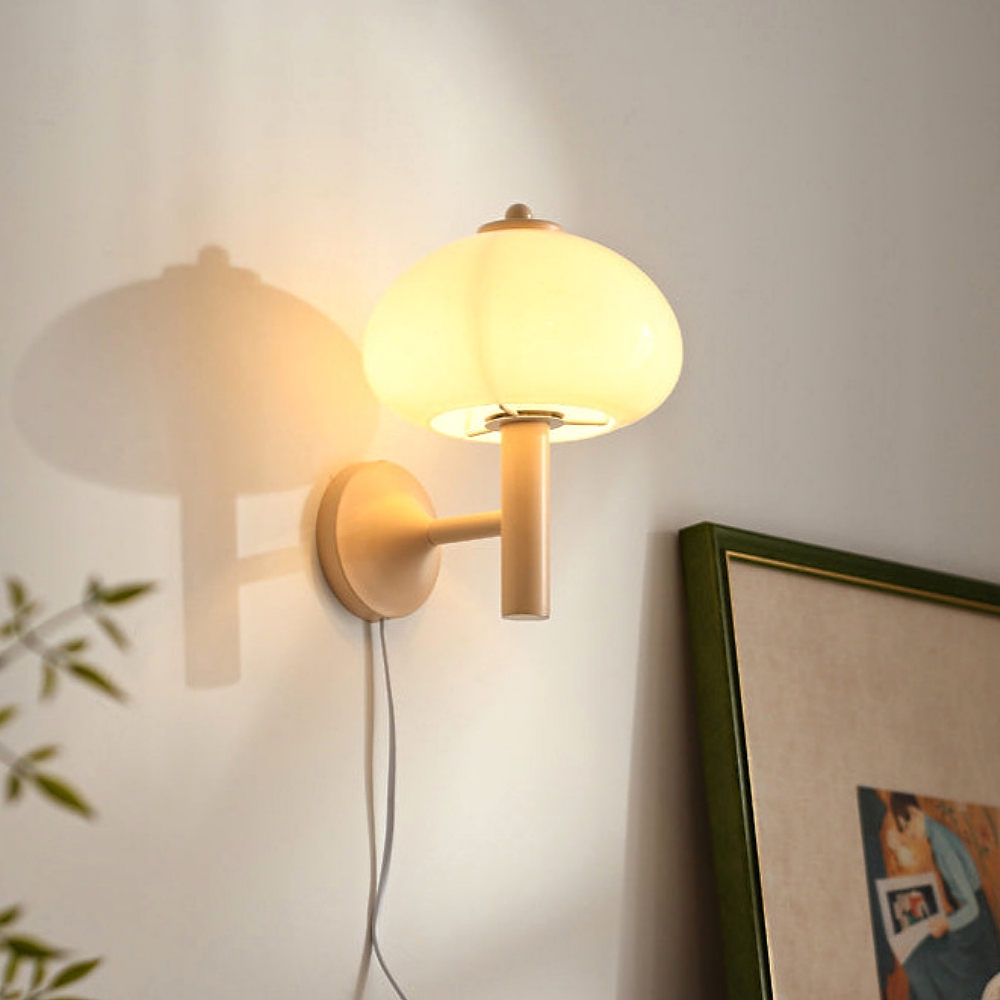 Nordic Retro Mushroom Glass Wall Lamp