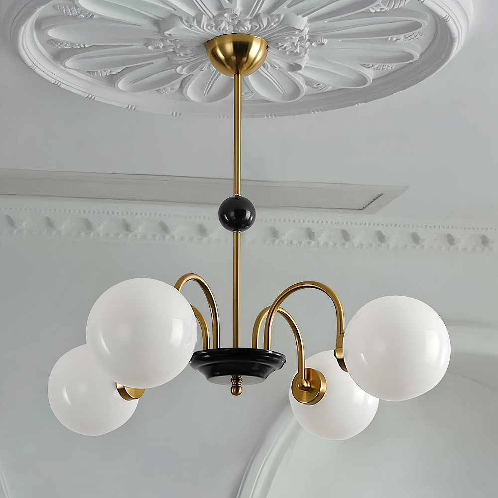 French Medieval Cream Style Magic Bean Glass Chandelier Luxury Modern Living Room Main Light