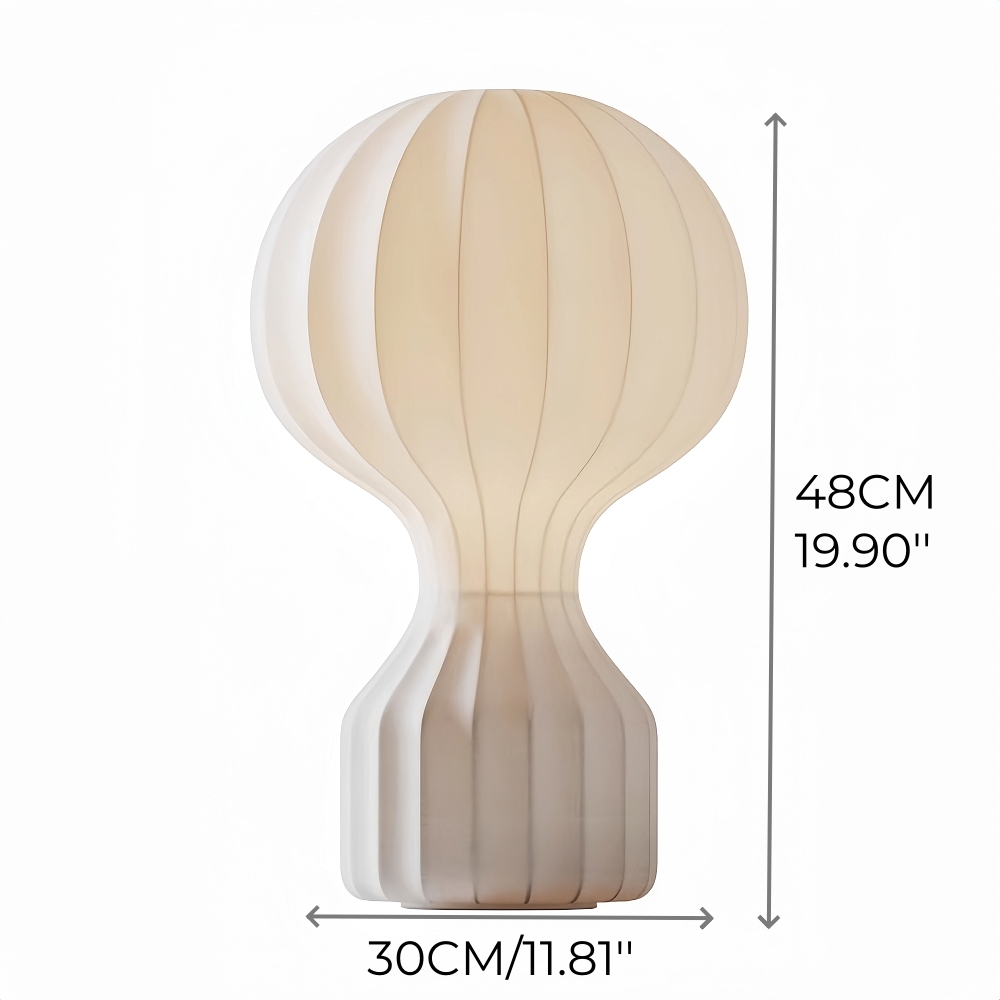 Japanese Wabi Sabi Style Minimalist Silk Table Lamp Hot Air Balloon Shaped Bedside Lamp