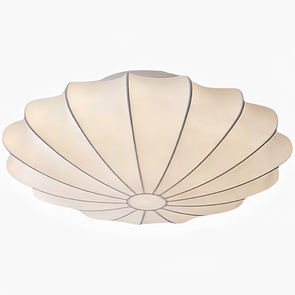 Japanese Wabi Sabi Style Retro Cream Style Circular Art Handmade Silk Lamp