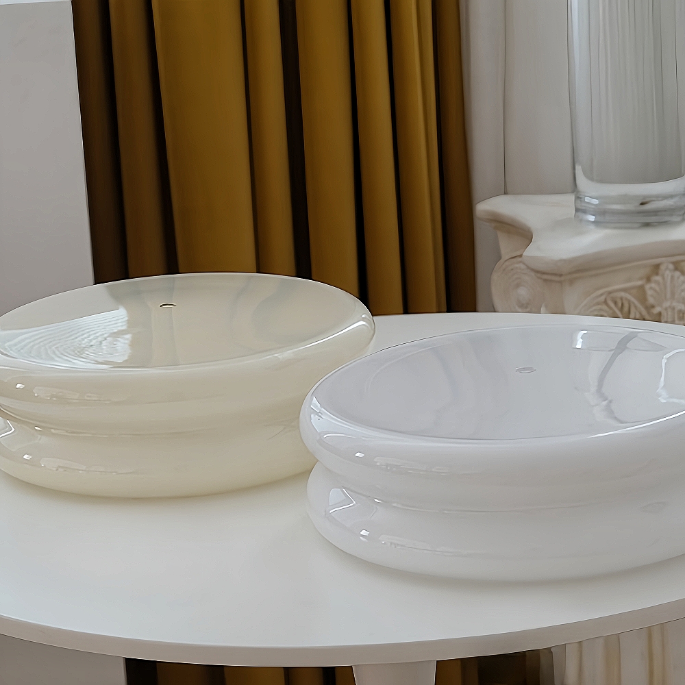 French-style Bedroom Glass Ceiling Lamp Cream Simple Living Room Lighting