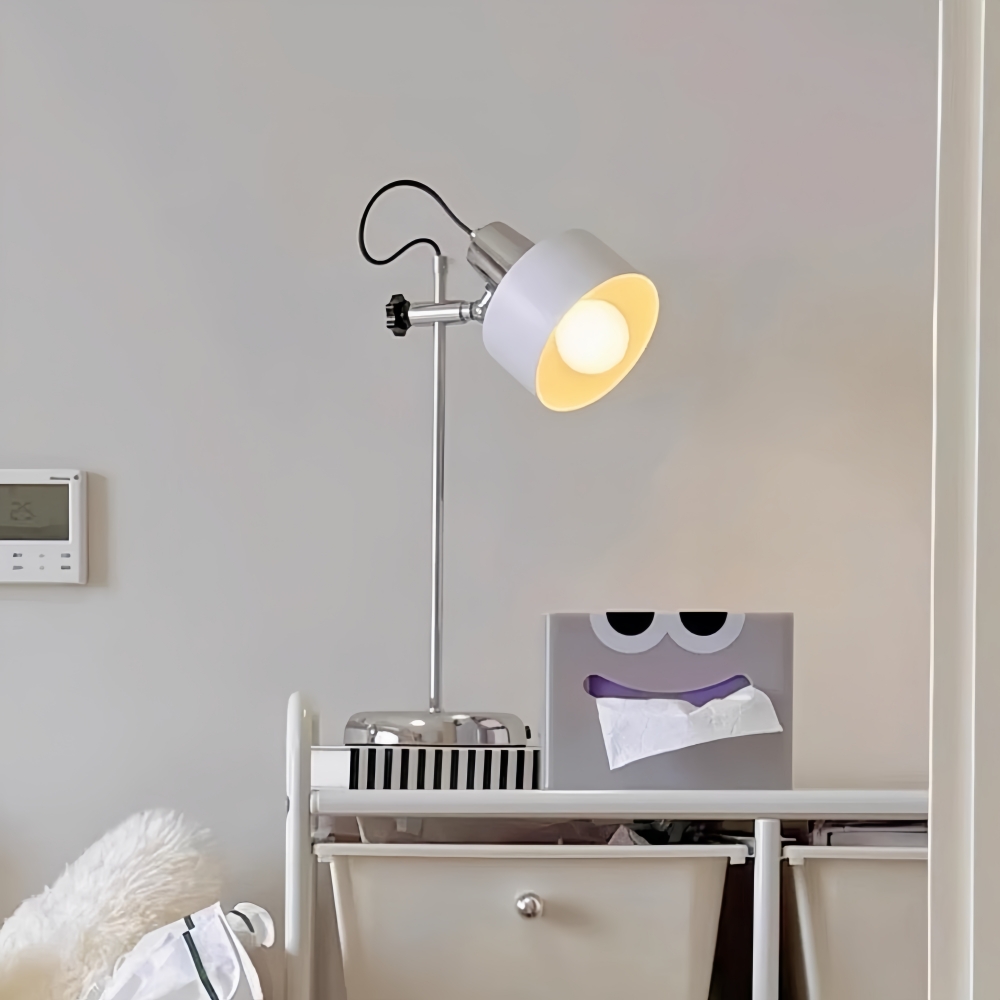 Retro Bauhaus Contrast Color Adjustable Arm Table Lamp