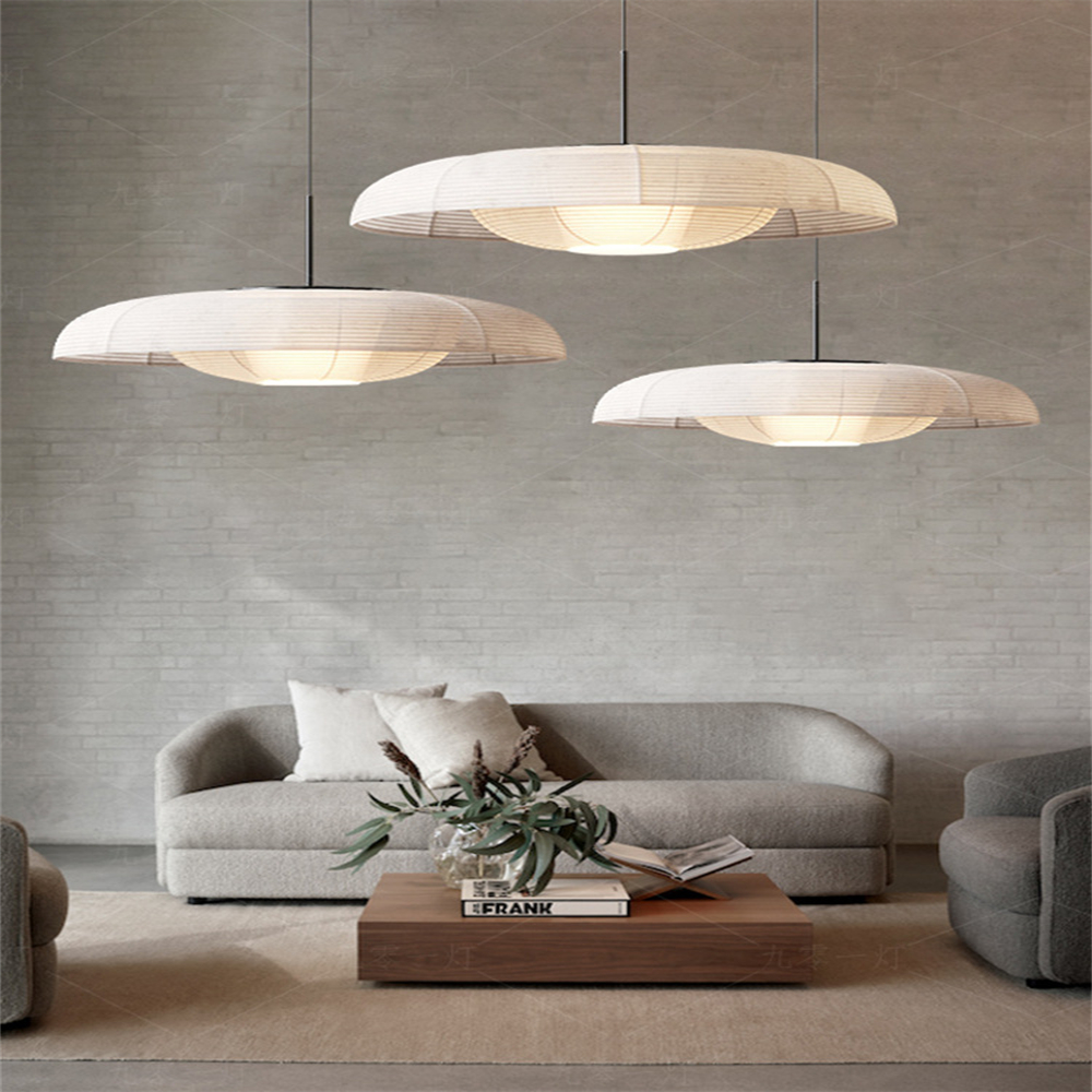 Japanese Wabi Sabi Style Designer Creative Fabric Large Pendant Light