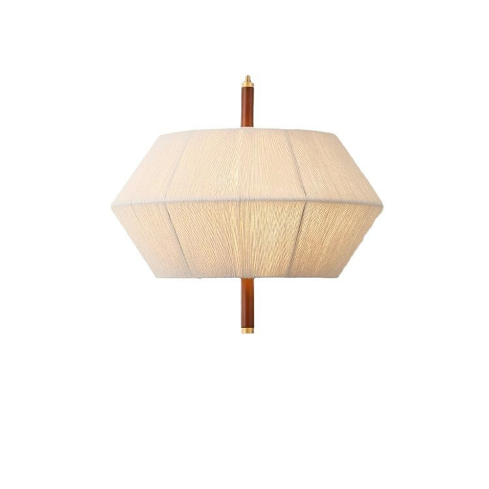 Wabi Sabi Style Tea Room Vintage Woven Cotton Thread Pendant Light