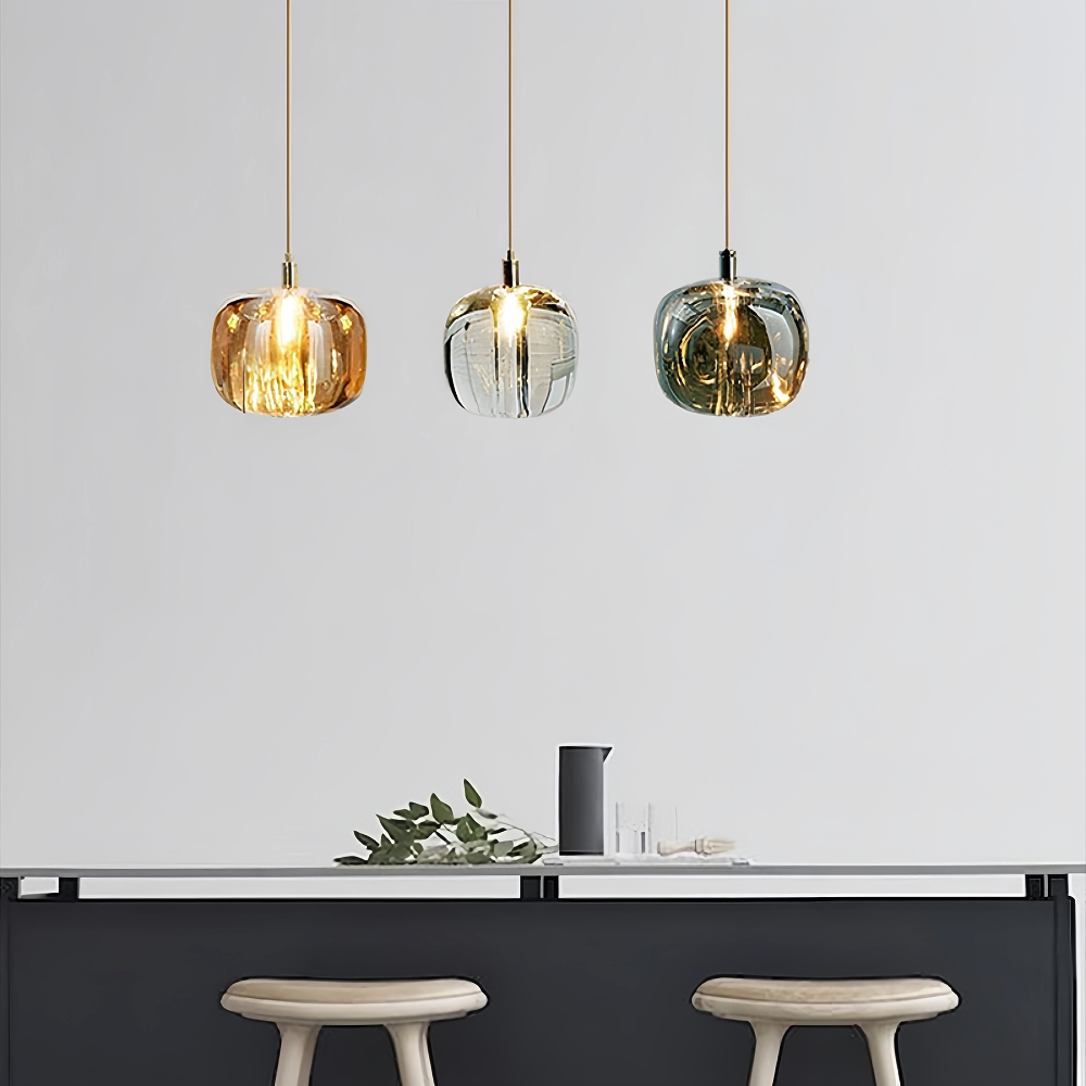 Nordic Modern Art Crystal Apple Shaped Bar Counter Kitchen Pendant Light
