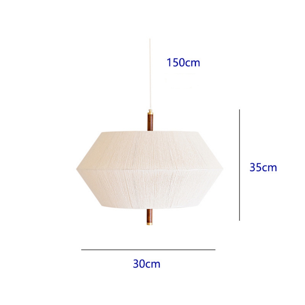 Wabi Sabi Style Tea Room Vintage Woven Cotton Thread Pendant Light