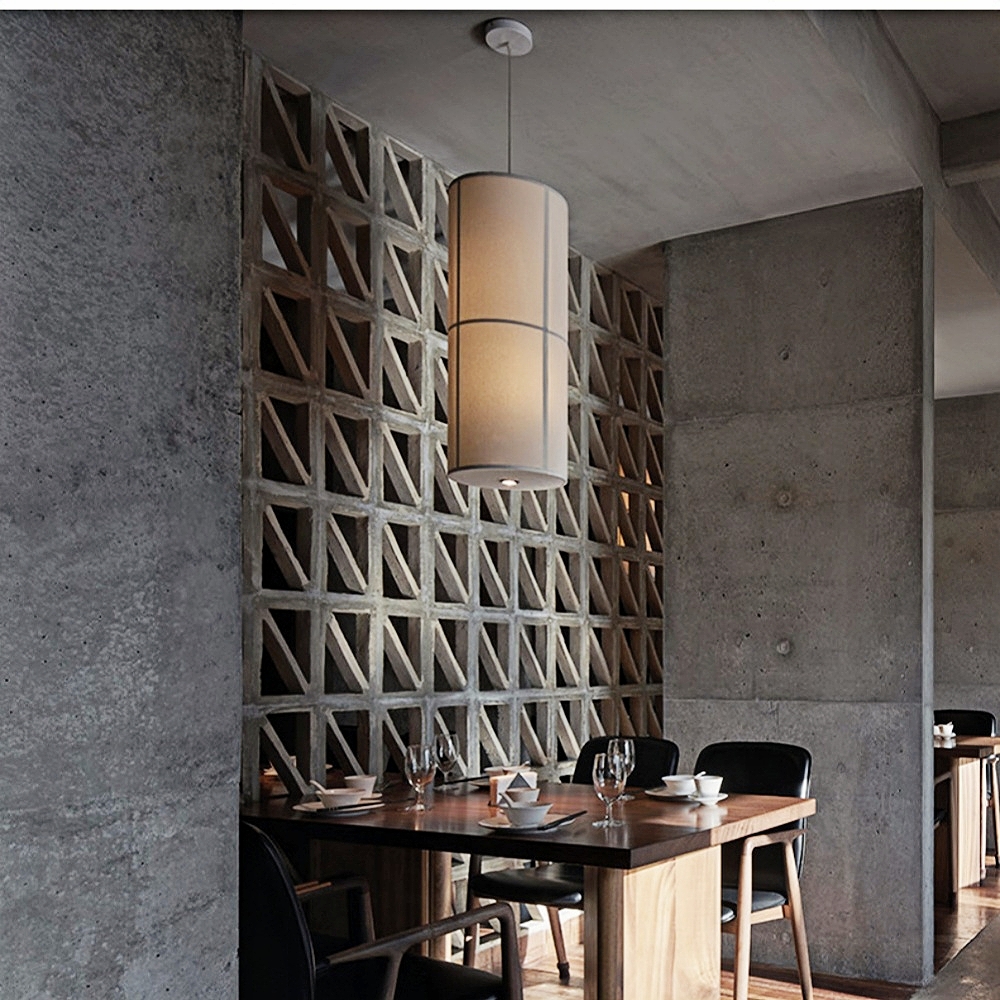 Japanese Wabi Sabi Style Retro Minimalist Study Room Tea Room Fabric Pendant Light