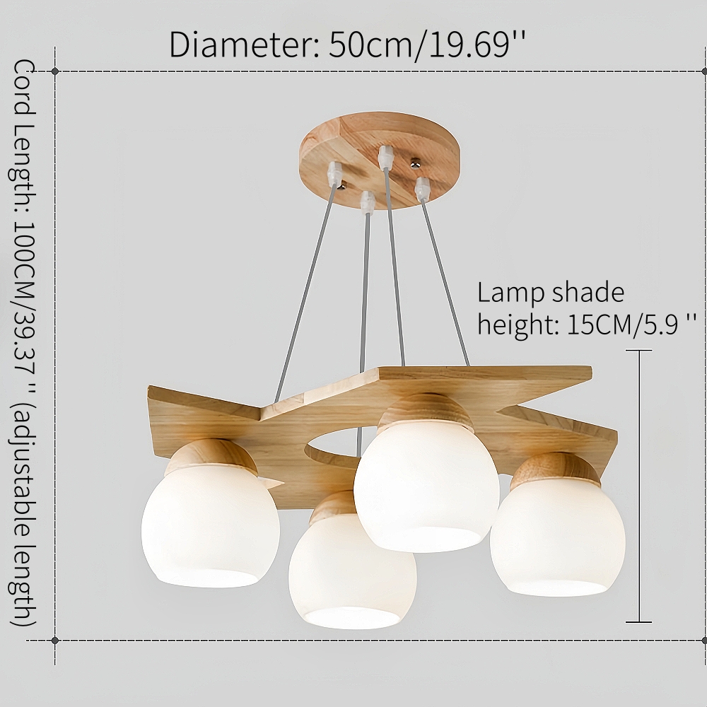 Nordic Creative Personalized Solid Wood Windmill Shaped Pendant Light