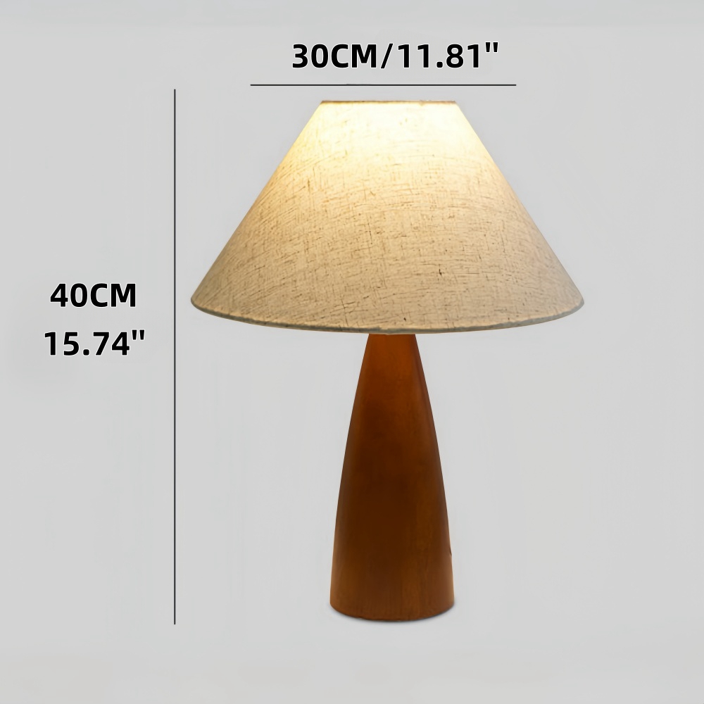 Wabi Sabi Style Retro Solid Wood Fabric High-End Desk Lamp
