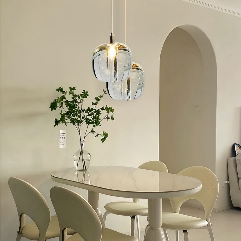 Nordic Modern Art Crystal Apple Shaped Bar Counter Kitchen Pendant Light