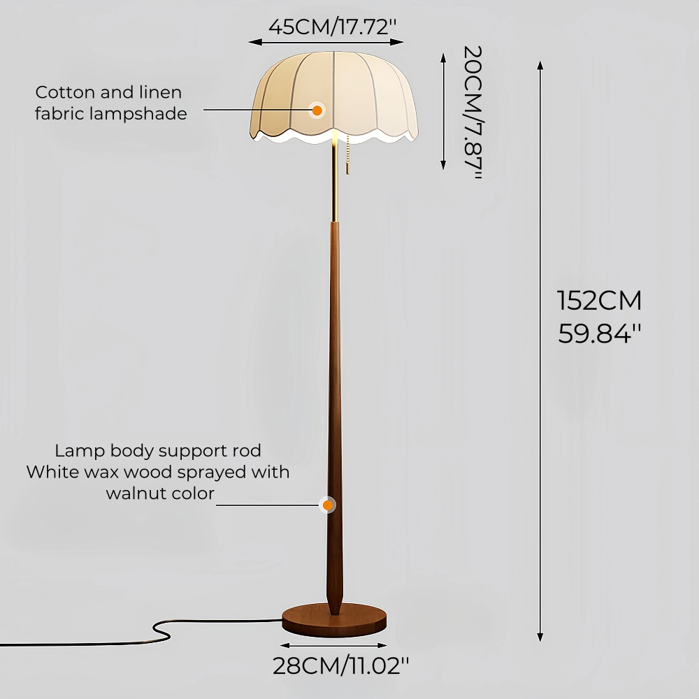  French Retro Floor Lamp Vertical Desk Lamp For Study Room Living Room