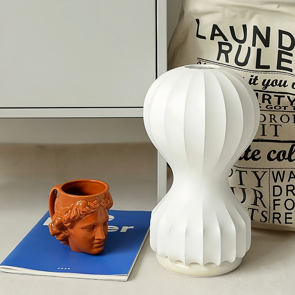 Japanese Wabi Sabi Style Minimalist Silk Table Lamp Hot Air Balloon Shaped Bedside Lamp