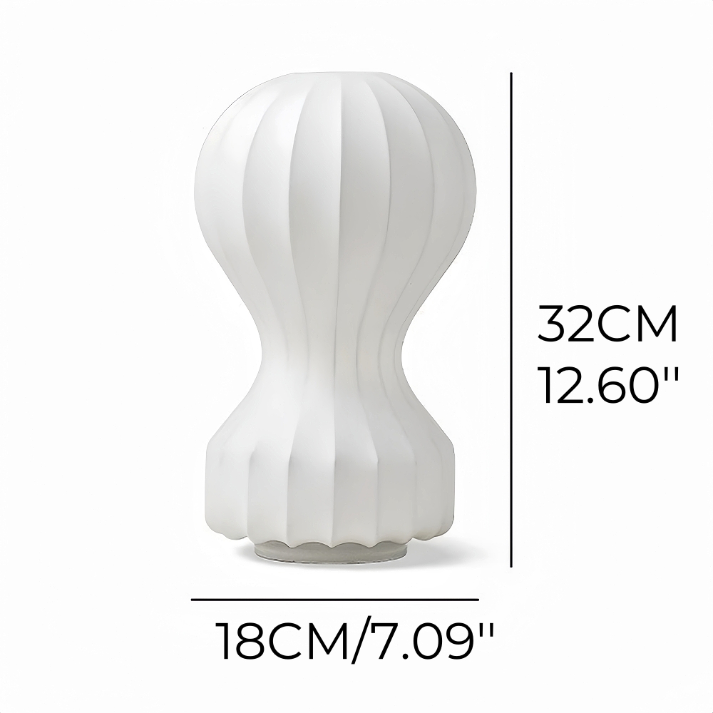 Japanese Wabi Sabi Style Minimalist Silk Table Lamp Hot Air Balloon Shaped Bedside Lamp