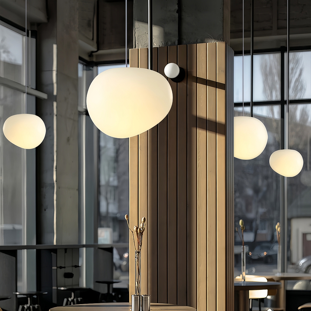 Danish Creative Pebble Chandelier Loft Apartment Duplex Spiral Staircase Pendant Light