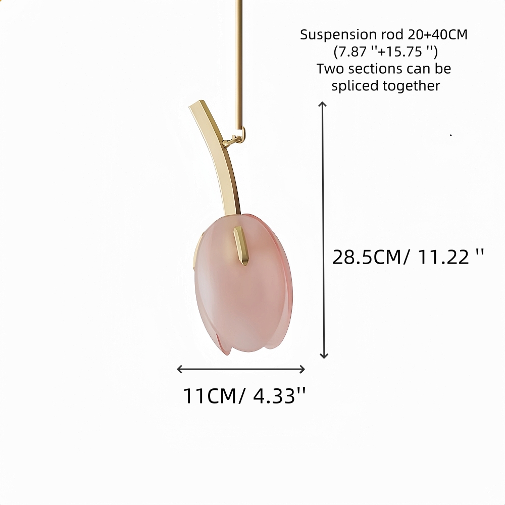 Nordic Modern Minimalist Tulip Bud Glass Pendant Lamp Atmosphere Lighting Fixture