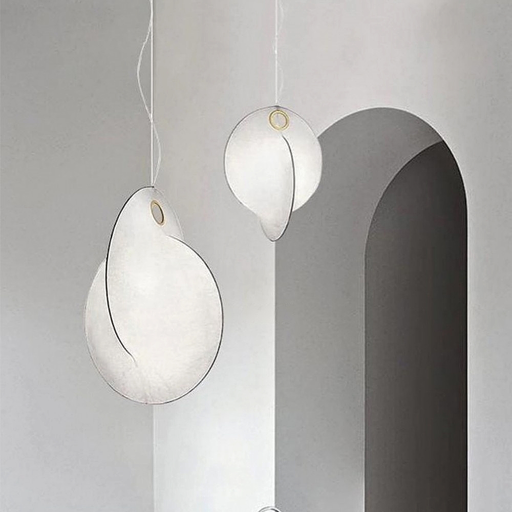 Simple Italian Silk Chandelier Nordic Living Room Bedroom Fabric Pendant Lights