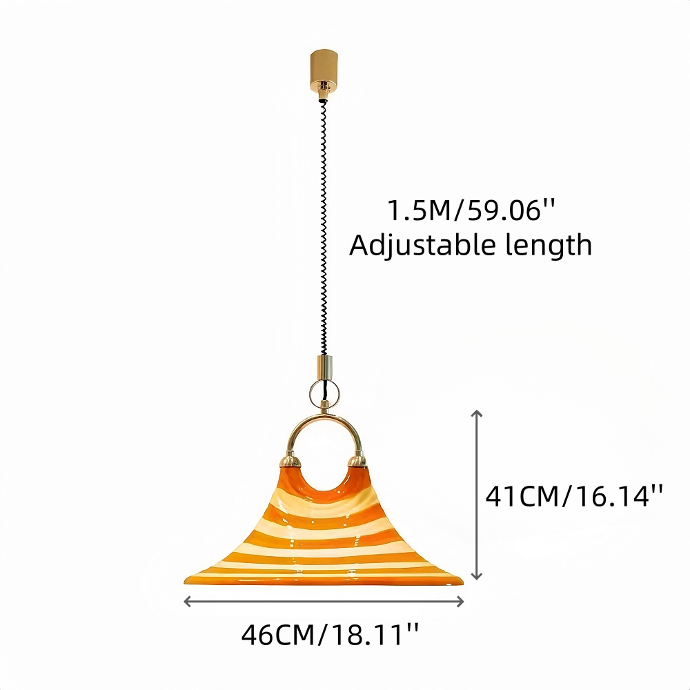  Nordic Painted Horn Pendant Light Adjustable Creative Personalized Artistic Retro Chandelier