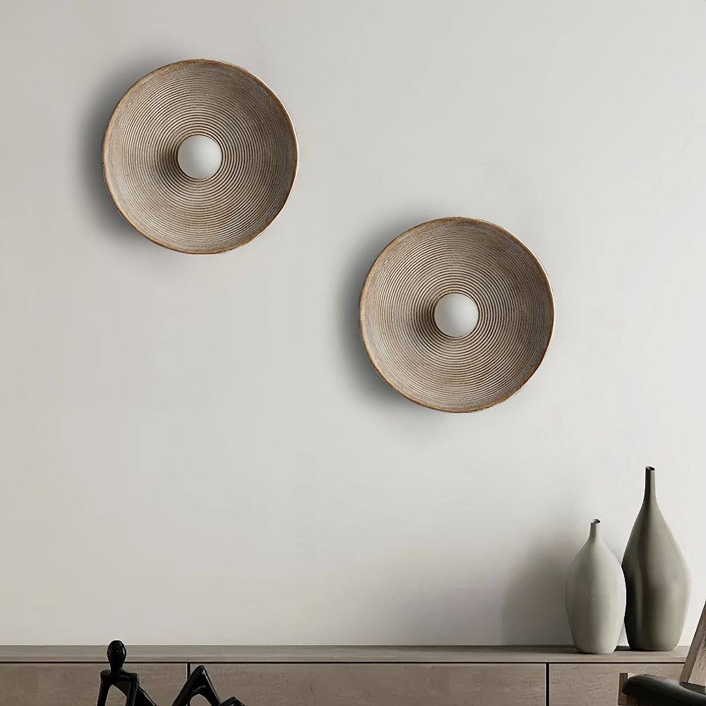 Wabi Sabi Style Retro Entrance Hallway Resin Wall Lamp Bedroom Bedside Lamp