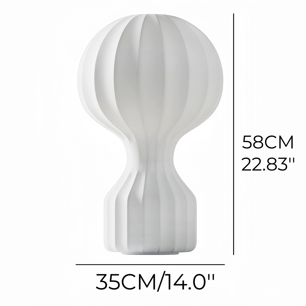 Japanese Wabi Sabi Style Minimalist Silk Table Lamp Hot Air Balloon Shaped Bedside Lamp