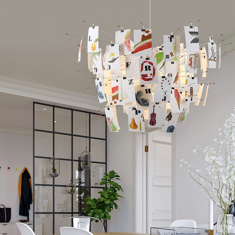 Modern Creative DIY Chandelier Art Simplicity Photo Album Card Lighting Fixtures