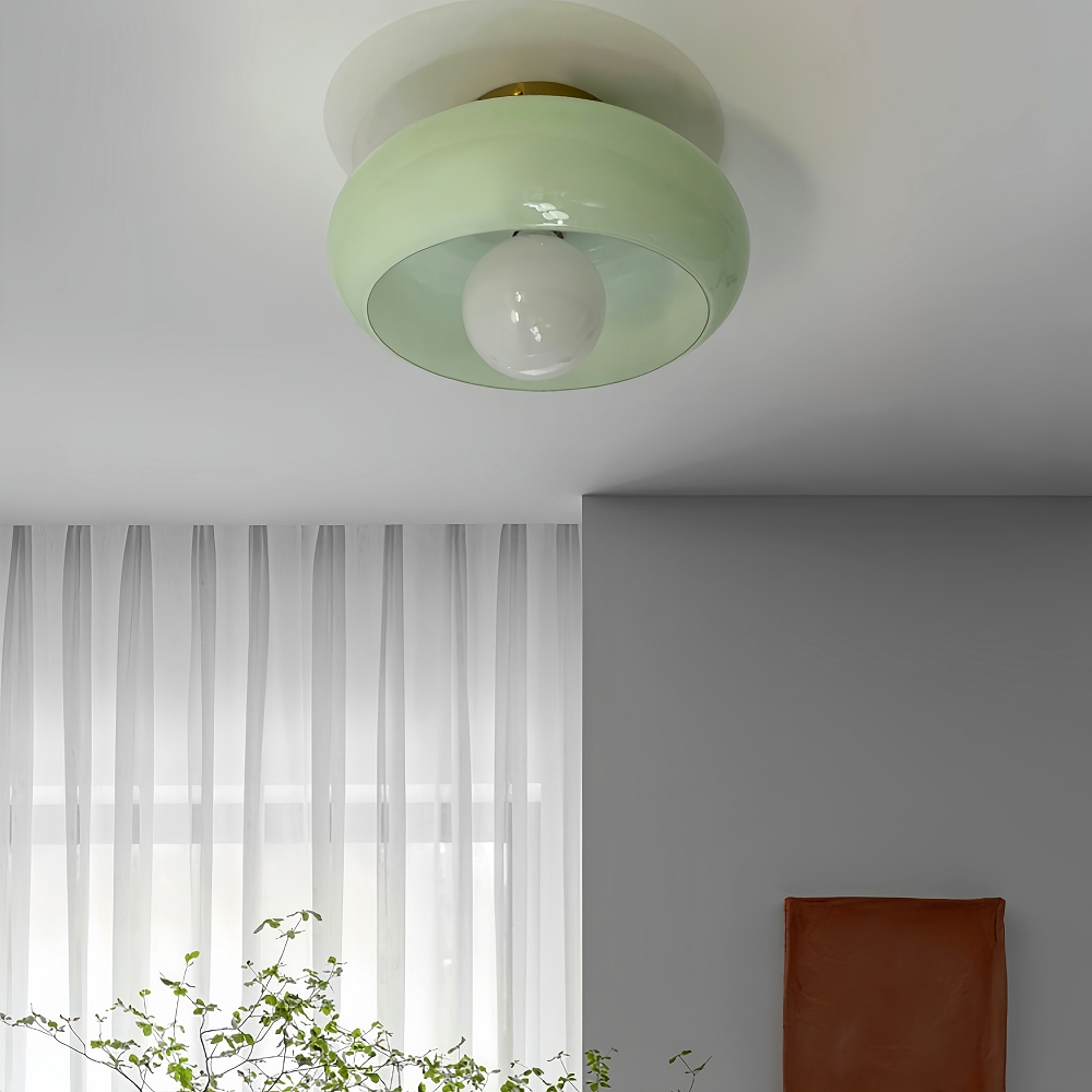 Retro Balcony Room Glass Ceiling Lamp Medievil Entrance Hall Bauhaus Corridor Aisle Study Light Fixture